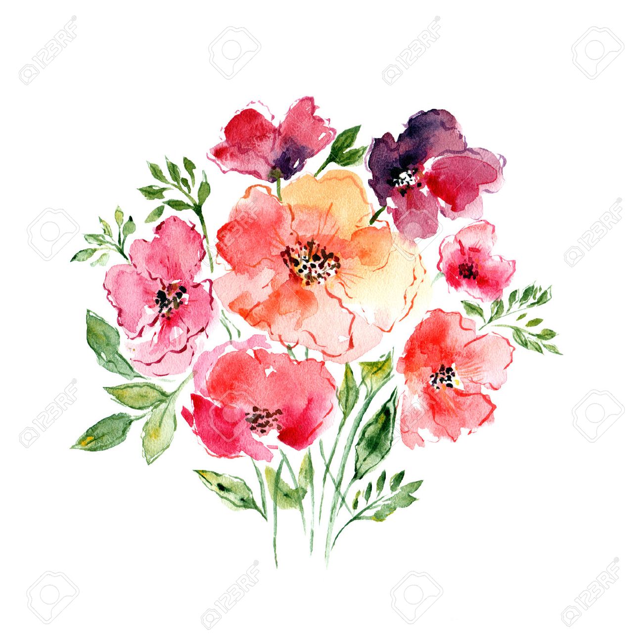 水彩画 花